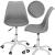 Scaun de birou ergonomic, piele ecologica, 150kg, baza otel, gri Household NewTrend