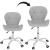 Scaun de birou ergonomic, tapitat cu piele ecologica, 120kg, alb gri Household NewTrend