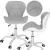 Scaun de birou ergonomic, tapitat cu piele ecologica, 120kg, alb gri Household NewTrend