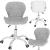 Scaun de birou ergonomic, tapitat cu piele ecologica, 120kg, alb gri Household NewTrend
