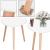 Masa de cafea, ovala, diametru 50 cm, inaltime 48 cm, Blat MDF, Picioare lemn, Alb Household NewTrend