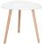 Masa de cafea, ovala, diametru 50 cm, inaltime 48 cm, Blat MDF, Picioare lemn, Alb Household NewTrend