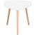 Masa de cafea, ovala, diametru 50 cm, inaltime 48 cm, Blat MDF, Picioare lemn, Alb Household NewTrend