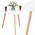 Masa de cafea, ovala, diametru 50 cm, inaltime 48 cm, Blat MDF, Picioare lemn, Alb Household NewTrend