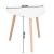 Masa de cafea, ovala, diametru 50 cm, inaltime 48 cm, Blat MDF, Picioare lemn, Alb Household NewTrend