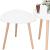 Masa de cafea, ovala, diametru 50 cm, inaltime 48 cm, Blat MDF, Picioare lemn, Alb Household NewTrend