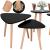 Set 2 mese de cafea, ovale, 54x45 cm si 41x40 cm, Blat MDF, Picioare lemn, Negru Household NewTrend