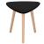 Set 2 mese de cafea, ovale, 54x45 cm si 41x40 cm, Blat MDF, Picioare lemn, Negru Household NewTrend