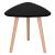Set 2 mese de cafea, ovale, 54x45 cm si 41x40 cm, Blat MDF, Picioare lemn, Negru Household NewTrend