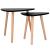Set 2 mese de cafea, ovale, 54x45 cm si 41x40 cm, Blat MDF, Picioare lemn, Negru Household NewTrend
