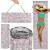 Saltea pentru plaja pliabila, din spuma, ultra-usoara, cu perna si maner de transport, 60x180cm, gri flamingo roz Household NewTrend