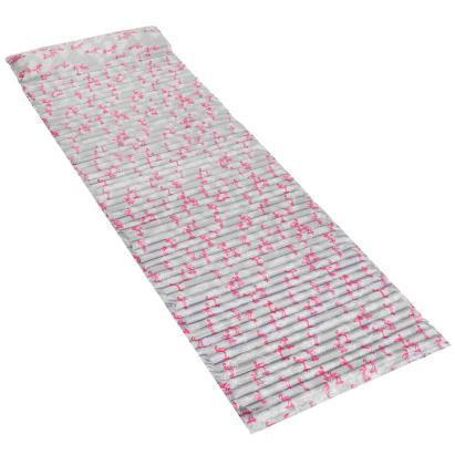 Saltea pentru plaja pliabila, din spuma, ultra-usoara, cu perna si maner de transport, 60x180cm, gri flamingo roz Household NewTrend
