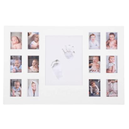 Kit amprenta mulaj manuta sau piciorus bebe si rama foto, 24x37cm, alb Household NewTrend