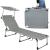 Sezlong pliabil cu parasolar, 188x57x38cm, sarcina 120kg, gri Household NewTrend