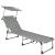 Sezlong pliabil cu parasolar, 188x57x38cm, sarcina 120kg, gri Household NewTrend