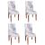 Set 4 huse pentru scaun, marime universala, poliester si spandex, 38x70cm, alb, nuante de bleumarin, galben Household NewTrend