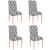 Set 4 huse universale pentru scaun, marime universala, poliester si spandex, 45 x 60 cm, gri alb Household NewTrend