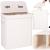 Cos de rufe din bambus cu capac, 2 compartimente, sac detasabil, volum 100L, 54x35x60cm, alb Household NewTrend