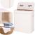 Cos de rufe din bambus cu capac, 2 compartimente, sac detasabil, volum 100L, 54x35x60cm, alb Household NewTrend