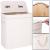 Cos de rufe din bambus cu capac, 2 compartimente, sac detasabil, volum 100L, 54x35x60cm, alb Household NewTrend