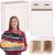 Cos de rufe din bambus cu capac, 2 compartimente, sac detasabil, volum 100L, 54x35x60cm, alb Household NewTrend