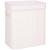Cos de rufe din bambus cu capac, 2 compartimente, sac detasabil, volum 100L, 54x35x60cm, alb Household NewTrend
