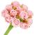 Buchet de flori artificiale din poliester, 12 fire trandafiri, 26cm, roz Household NewTrend