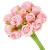 Buchet de flori artificiale din poliester, 12 fire trandafiri, 26cm, roz Household NewTrend