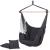 Hamac tip leagan suspendat pentru casa sau gradina, gri inchis cu perne, 130x100cm, 150kg Household NewTrend