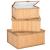 Set 3 cutii organizatoare din bambus, cu capac, diverse dimensiuni, maro Household NewTrend