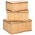Set 3 cutii organizatoare din bambus, cu capac, diverse dimensiuni, maro Household NewTrend