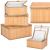 Set 3 cutii organizatoare din bambus, cu capac, diverse dimensiuni, maro Household NewTrend