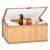Set 3 cutii organizatoare din bambus, cu capac, diverse dimensiuni, maro Household NewTrend