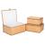 Set 3 cutii organizatoare din bambus, cu capac, diverse dimensiuni, maro Household NewTrend