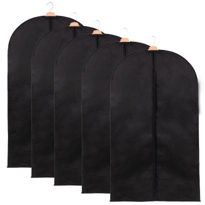 Set 5 huse transport haine, pe umeras, impermeabila, negru, 60x90 cm Household NewTrend