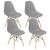 Set 4 scaune dining Scandinav pentru bucatarie, 38x42x82cm, gri inchis Household NewTrend