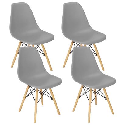 Set 4 scaune dining Scandinav pentru bucatarie, 38x42x82cm, gri inchis Household NewTrend