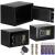 Seif electronic standard cu cifru si cheie, 200x310x200 mm, Otel, Negru Household NewTrend