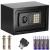 Seif electronic standard cu cifru si cheie, 200x310x200 mm, Otel, Negru Household NewTrend