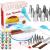 Set patiserie cu platou rotativ, 37 piese cu sabloane pentru ornarea prajiturilor Household NewTrend