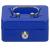 Caseta pentru bani tip cutie de valori, compartimentanta, cu cheie, metal, 12.5x9.5x6.5cm, albastru Household NewTrend