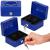 Caseta pentru bani tip cutie de valori, compartimentanta, cu cheie, metal, 12.5x9.5x6.5cm, albastru Household NewTrend