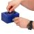 Caseta pentru bani tip cutie de valori, compartimentanta, cu cheie, metal, 12.5x9.5x6.5cm, albastru Household NewTrend