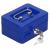 Caseta pentru bani tip cutie de valori, compartimentanta, cu cheie, metal, 12.5x9.5x6.5cm, albastru Household NewTrend