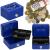 Caseta pentru bani tip cutie de valori, compartimentanta, cu cheie, metal, 12.5x9.5x6.5cm, albastru Household NewTrend