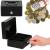 Caseta pentru bani tip cutie de valori, compartimentanta, cu cheie, metal, 15x12x8cm, negru Household NewTrend