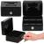 Caseta pentru bani tip cutie de valori, compartimentanta, cu cheie, metal, 15x12x8cm, negru Household NewTrend
