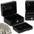 Caseta pentru bani tip cutie de valori, compartimentanta, cu cheie, metal, 15x12x8cm, negru Household NewTrend