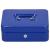 Caseta pentru bani tip cutie de valori, compartimentanta, cu cheie, metal, 25x20x9cm, albastru Household NewTrend