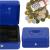 Caseta pentru bani tip cutie de valori, compartimentanta, cu cheie, metal, 25x20x9cm, albastru Household NewTrend